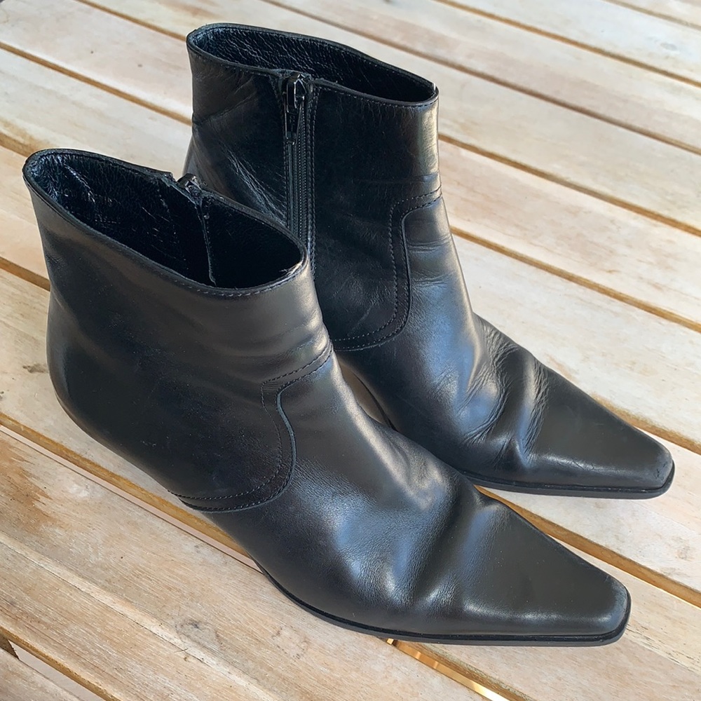 COACH Alexis Black Leather Ankle Boots